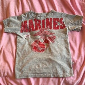 USMC Gray and Red Kids Marines T-Shirt NWOT